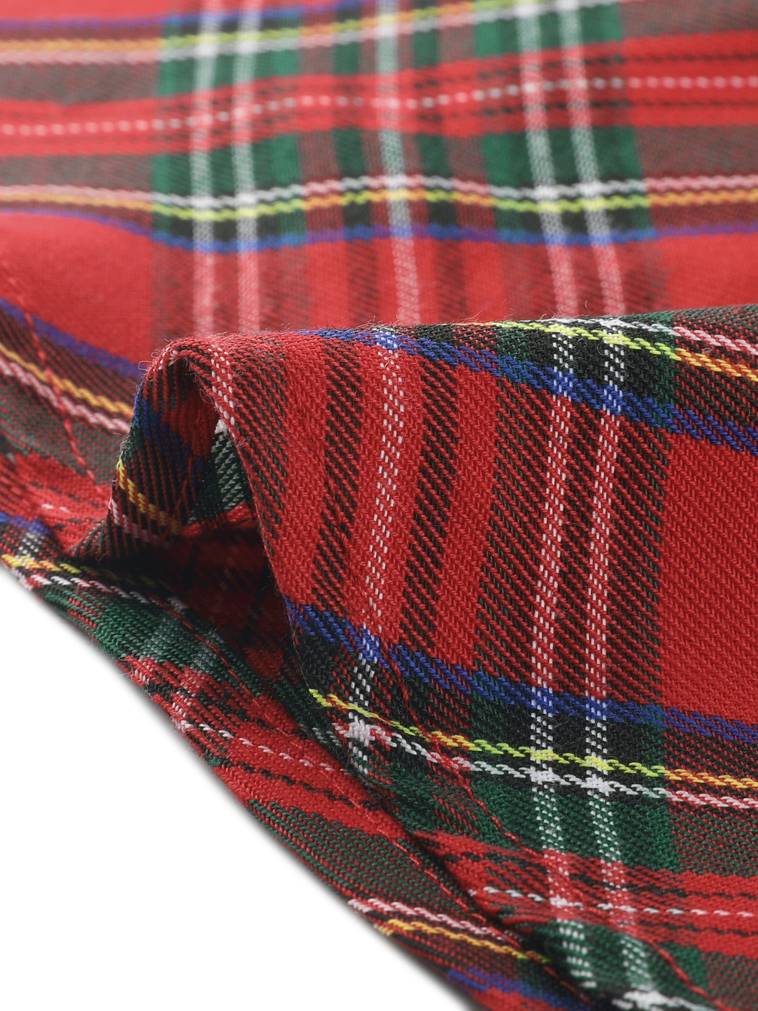 DARING DIVA Women's Tartan Plaid Skater Suspender Skirt L Red Green