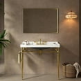 thumbnail image 3 of 36"Console Bathroom Sink, Freestanding Console Sink With Stainless Brushed Gold Legs, Modern Bathroom Vanity with 3 Tap Holes, 3 of 6