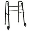 Equate Folding Walker with 5-Inch Wheels, Black – 350 lb Weight Capacity