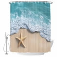 thumbnail image 2 of Summer Starfish Shower Curtains for Bathroom, Coastal Beach Washable Fabric Shower Curtain with Hooks Waterproof Bathroom Decor Sets, 48 x 72 Inches, 2 of 9
