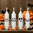 thumbnail image 2 of Halloween Ghost Face 5.1" Hand-Poured Soy Wax Taper Candles Unscented Smokeless Set of 4 for Halloween Decor Horror Decor, 2 of 5