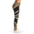 thumbnail image 4 of Brown Python Snakeskin Print Leggings, Snake Sexy Yoga Leggings For Women., 4 of 5