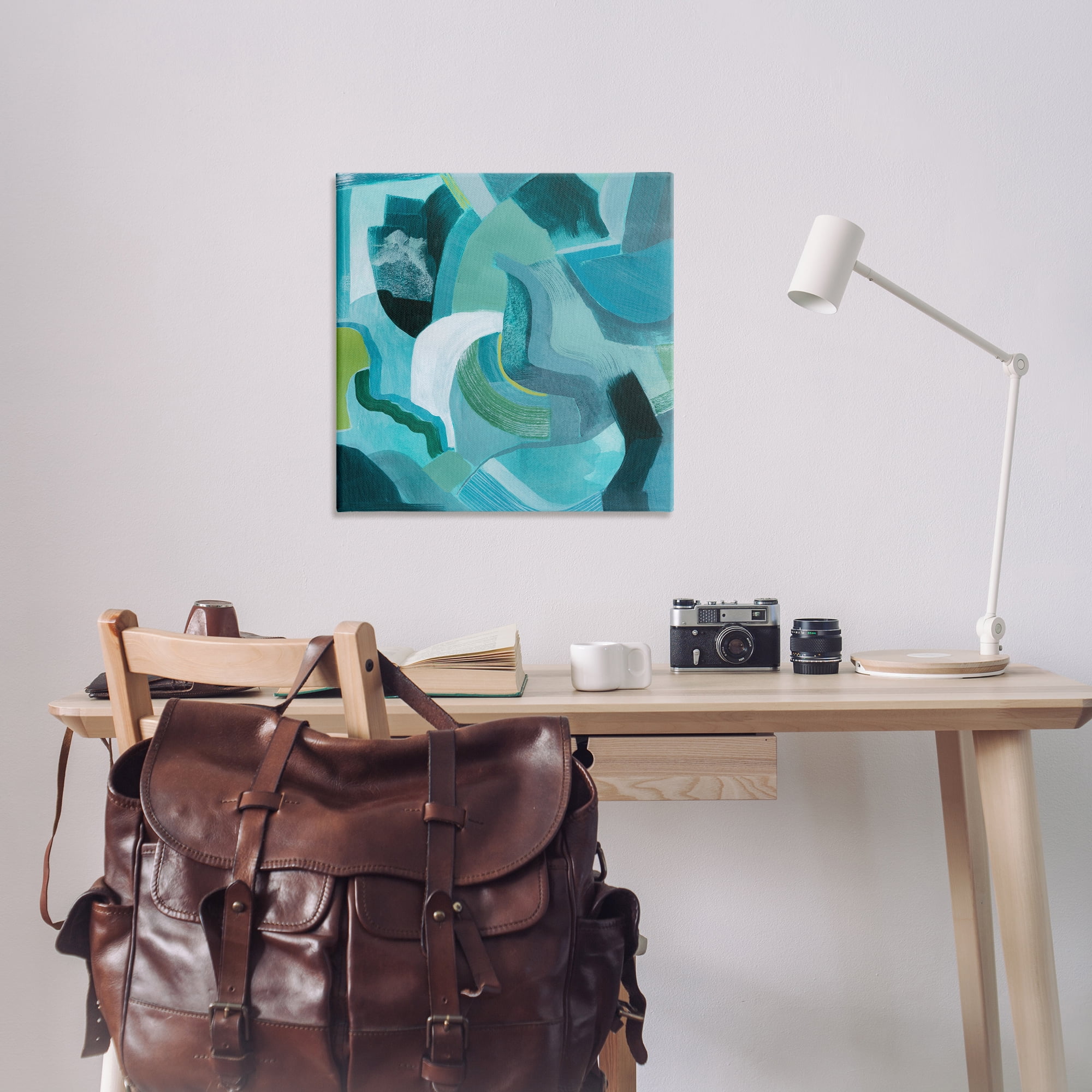 Stupell Industries Energetic Blue Movement Abstract Painting Wrapped Canvas Art Print Wall Art, 30 x 30