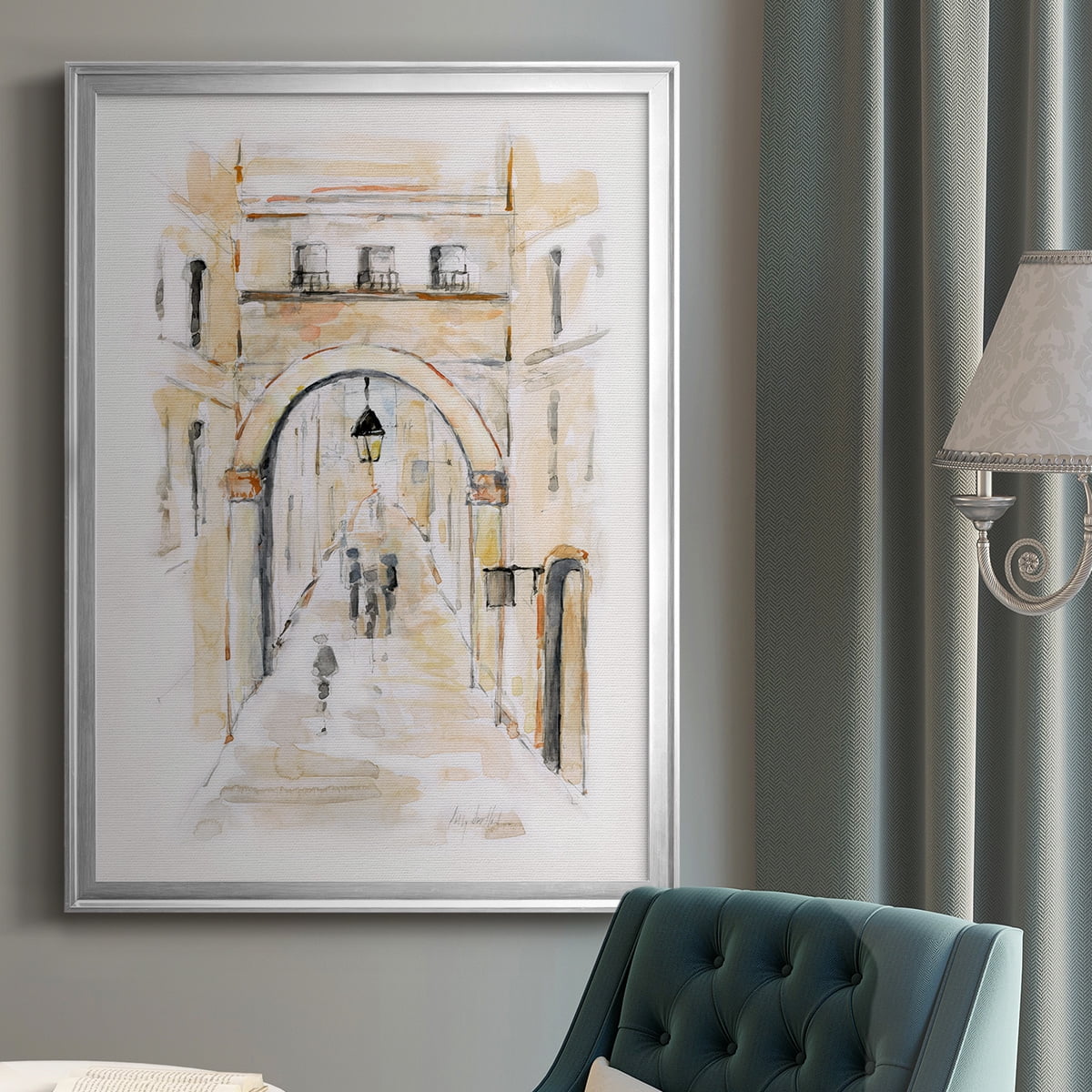 Venice Market Day I Classic Wall Art, Premium Framed Print, Vintage Market Scene - Ready to Hang