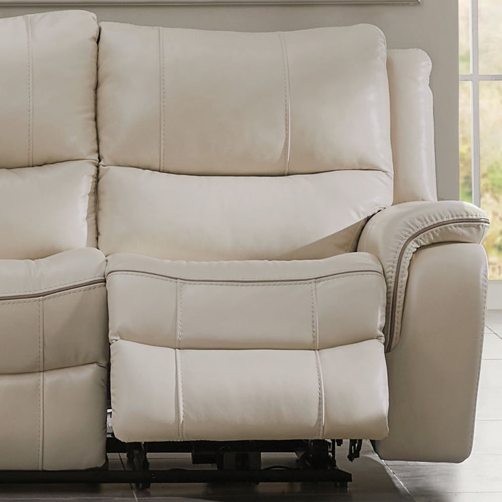 Furniture of America Caddo Modern Adult Upholstered Fabric Manual Reclining Sofa, Beige