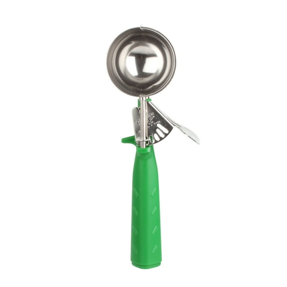 Excellante 2-2/3 oz disher,#12 green, triangle handle, comes in each