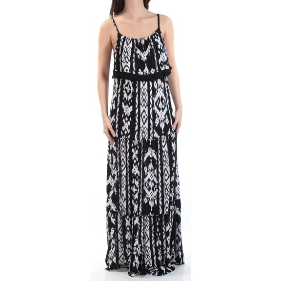 INC $99 Womens New 1345 Black Tribal Spaghetti Strap Peasant Dress S B B