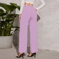 thumbnail image 4 of Women's Casual Solid Color Suit Pants, High Waist Draped Slim Trousers, Office Fashion Wear for Business Casual and Professional Environments,Light Purple,M, 4 of 6