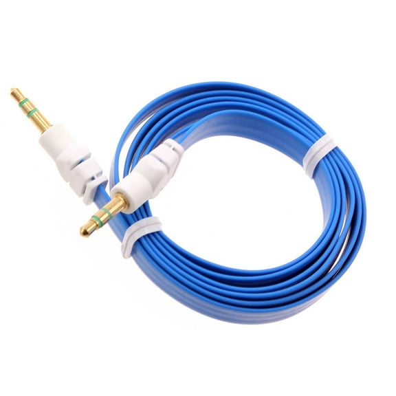 3.5mm Aux Cable For Verve Connect, ZMax 11 - Adapter Car Stereo Aux-in Audio Cord Speaker Jack Wire Flat Blue for Consumer Cellular Verve Connect, ZMax 11