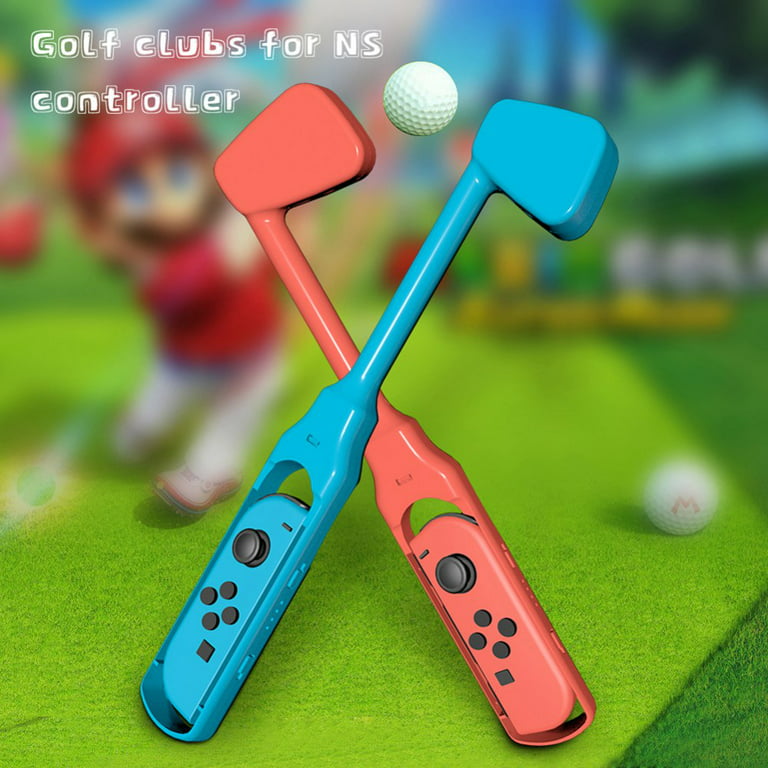 Golf Clubs for Nintendo Switch Joy-Con Controllers, 2 Pack - Switch Games Accessories Joy Con Controller Grip Holder for Mario Golf - Lightweight