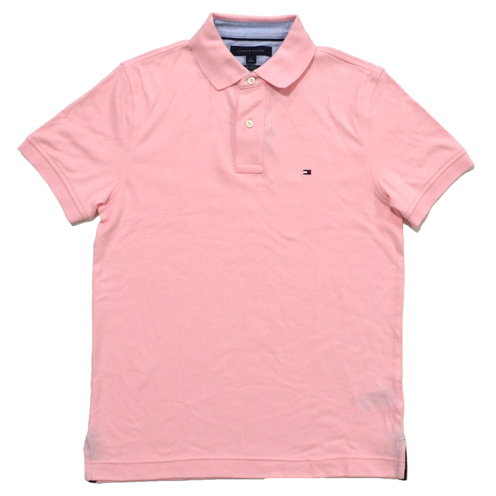 Tommy Hilfiger Mens Custom Fit Interlock Polo Shirt (M, Precious Pink ...
