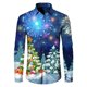 thumbnail image 3 of Camisas navideñas para hombre, camisas de manga larga con botones para fiesta de Papá Noel, camisas de calle para exteriores, camisa elástica de invierno con cuello vuelto, 3 of 5