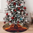thumbnail image 4 of KLL 36" Christmas Tree Skirt Maple Leaf Meditating Fox Xmas Tree Skirts Mat for New Year Xmas Holiday Party Indoor Outdoor Home Decoration, 4 of 5