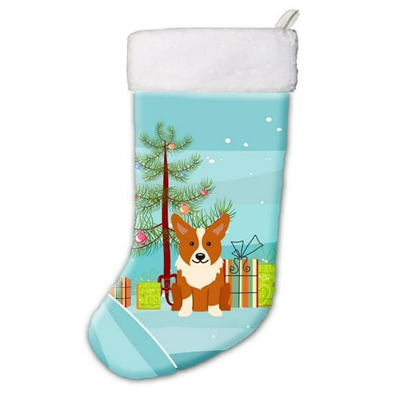 Merry Christmas Tree Corgi Christmas Stocking
