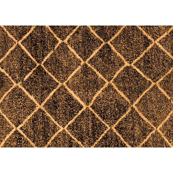 Ahgly Company Indoor Rectangle Abstract Orange Modern Area Rugs, 5' x 8'