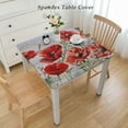 thumbnail image 2 of HAOXIT Flower Elastic Tablecloth Fitted Table Cover Square Waterproof Tablecloth, for Outdoor Picnics/Travel/Holiday/Party, Fit for Square Table 44''x44'', 2 of 7