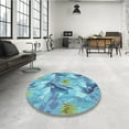 thumbnail image 4 of Ahgly Company Machine Washable Indoor Rectangle Transitional Blue Ivy Blue Area Rugs, 2' x 3', 4 of 7