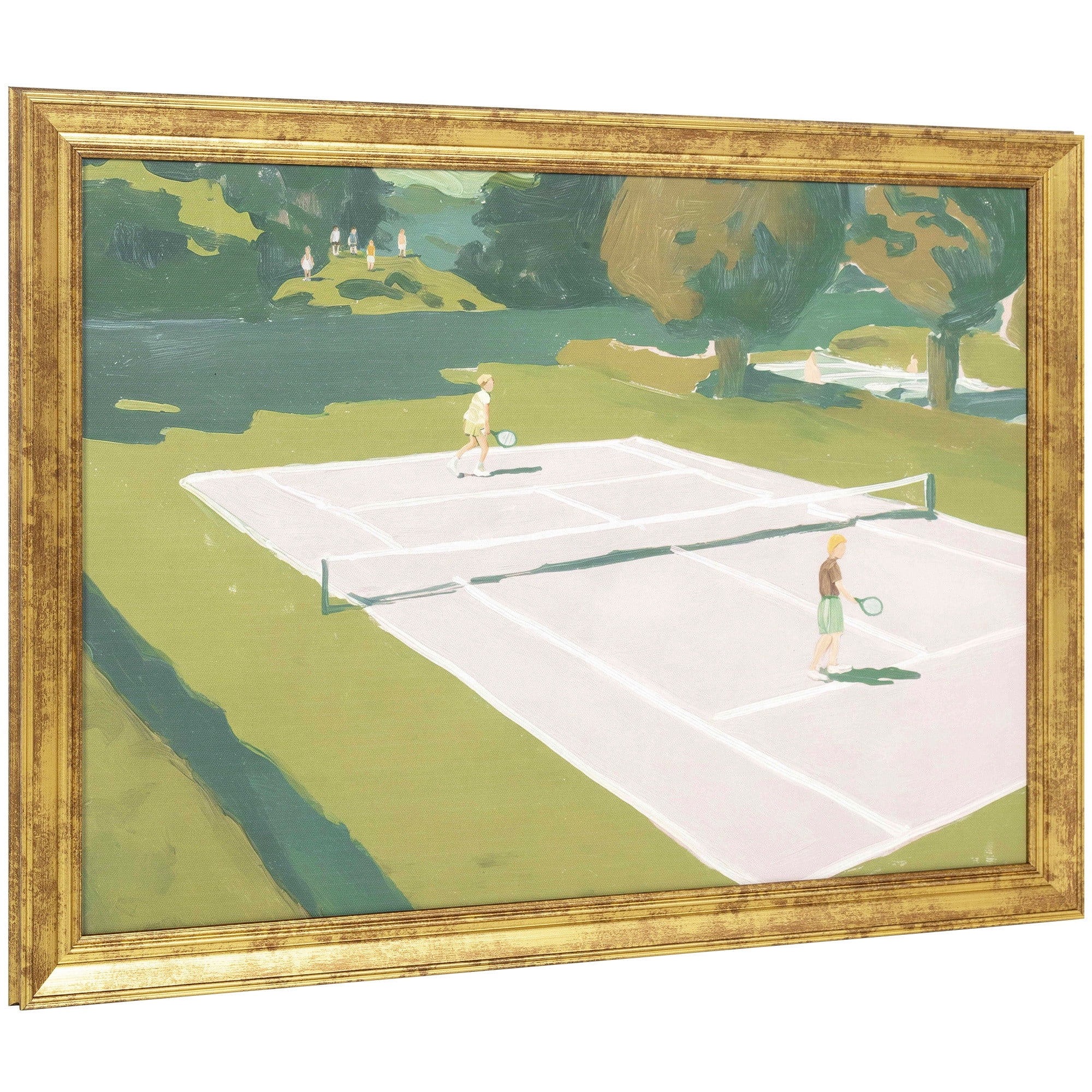 My Texas House Tennis Court Views 24x18 Framed Wall Art