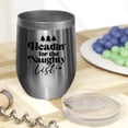 thumbnail image 2 of Headin for the Naughty List, Christmas Merch Gift, Stainless Steel 12oz Wine Tumbler, 2 of 5