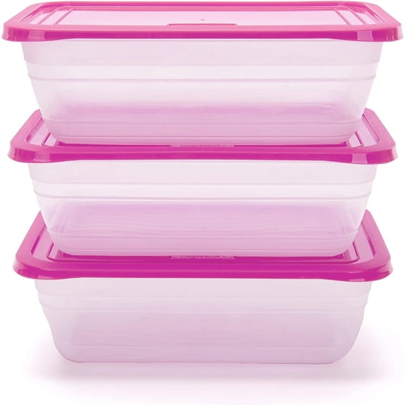 Food Storage Containers (Medium 3L, 6 Piece - 3 Lids, 3 Containers)