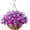 Darkorchid, variant on Artificial Hanging Flowers in 12" Basket, Fake Silk Hanging Planter, Faux Colorful Daisy Vines Arrangement with Coconut Lining Baskets Outdoors Indoors Courtyard Spring Decor(Darkorchid)