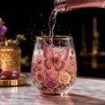 thumbnail image 4 of Linnome Whiskey Tumbler Hand Blown Lead Free Crystal Glass Gold Rim Heavy Base Old Fashioned Bar Cup Gift Box for Men Bar Home Drink Use, 4 of 7