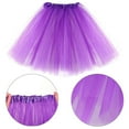 thumbnail image 5 of 80s Costume Accessories Set for Halloween Women Tutu Skirts Necklace Leg Warmers Fishnet Gloves Bracelet Set(Purple), 5 of 5