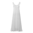 thumbnail image 6 of Women's Sleeveless Maxi Dresses Crew Neck Pleated Plus Size Dress Summer Casual Loose Trendy Sundress (4XL, White), 6 of 6
