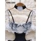 thumbnail image 4 of CHILLGIO Body de una pieza con encaje floral para mujer, disfraz erótico de mucama para cosplay, ropa de dormir sexy a la moda, medias ajustadas, 4 of 4