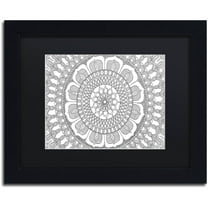 Trademark Fine Art "Flower Mandala" Canvas Art by Hello Angel, Black Matte, Black Frame