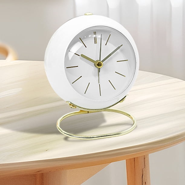 Reloj Despertador Silencioso Con Luz Nocturna, Carcasa De Metal Mate, Reloj Despertador De Escritorio Para Dormitorio, Sala De Estar, Oficina, Funciona