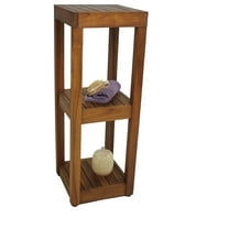 Drevy Sula Square Three Tier Teak Bath Stand