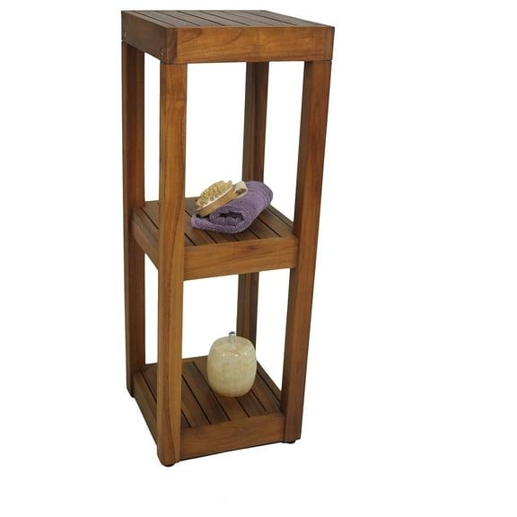 Drevy Sula Square Three Tier Teak Bath Stand