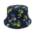 thumbnail image 4 of Krdevn Cartoon Excavator Print Reversible Kids Wide Brim Sun Hat Lightweight Breathable Beach Cap for Boys Girls, 4 of 6