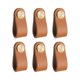 thumbnail image 2 of 6 pomos de cuero estilo retro color caqui para cajones de muebles de cocina o tocador. marrón, 2 of 4