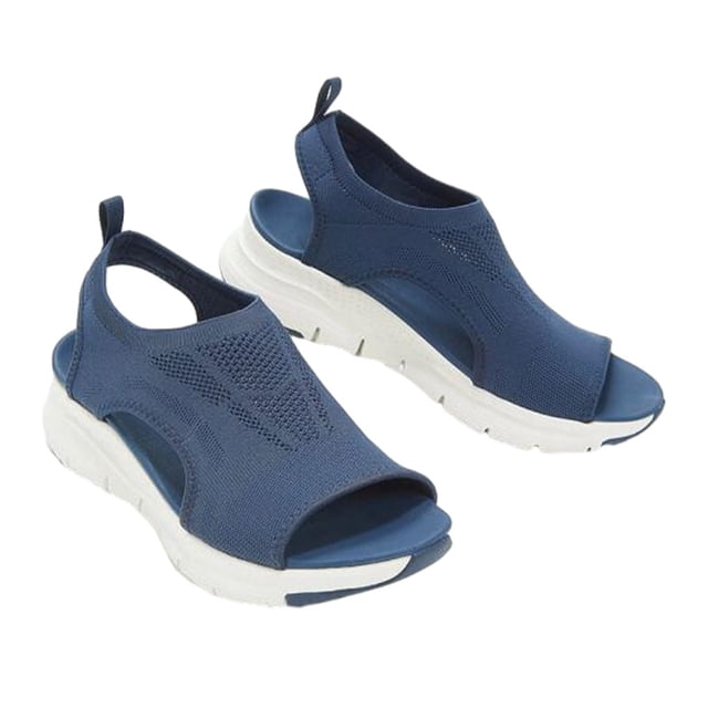 Qarigey Sandalias de diario para mujer, zapatos de punta cómodos y versátiles para verano, sandalias de cuña informales ligeras, azul Type3 NO3