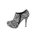 thumbnail image 4 of Women Velvet Animal Print Almond Toe Platform Stiletto Heel Bootie - 18103, 4 of 5