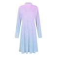 thumbnail image 7 of Women's Casual Fashion High Neck Long Sleeve Print Midi Dress with Gradient Design, Fall and Winter Dress for Stylish Everyday Wear, Elegant and Cozy,Light Purple,L, 7 of 7