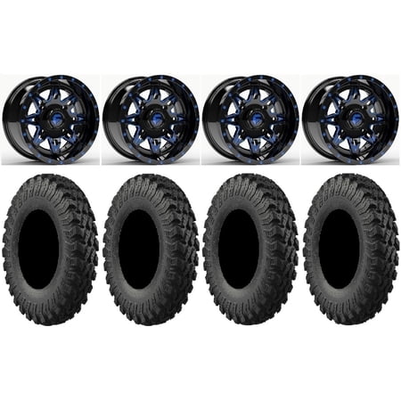 Fuel Lethal Blue 15 Wheels 30 MotoRally Tires Polaris RZR XP 1000 / PRO XP / Ranger XP 900/1000