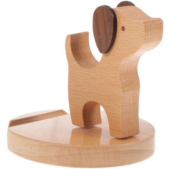 BESTOYARD Practical Khaki Wooden Mobile Phone Holder for Home and Office