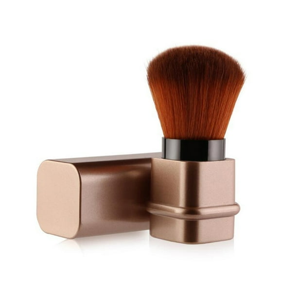 FloreceBien - Paquete de 1 cepillo de limpieza para manicura, retráctil, cuadrado, para rubor, portátil, con funda, herramienta de manicura