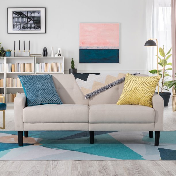 Vongrasig Small Modern Loveseat Couch, 2Seat 63 inch MidCentury