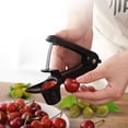 thumbnail image 5 of Cheer Collection One Hand Cherry and Olive Pitter with Splash Guard and Locking Handle, Black, 5 of 6