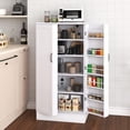 thumbnail image 3 of 47” Kitchen Pantry Cabinet, White Freestanding Buffet Cupboards Sideboard with Doors & Adjustable Shelves, Kitchen Pantry Storage Cabinet for Kitchen, Living Room and Dinning Room, 3 of 8
