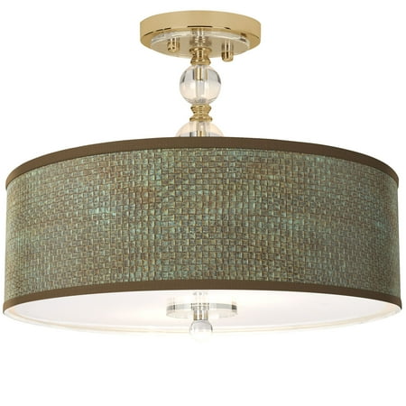 

Giclee Gallery Interweave Patina Giclee 16 W Gold Semi-Flush Ceiling Light