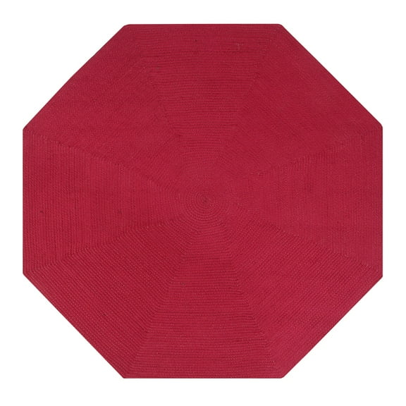 Better Trends Alpine Collection 100% Polypropylene 48" Octagonal Braided Rug in Burgundy