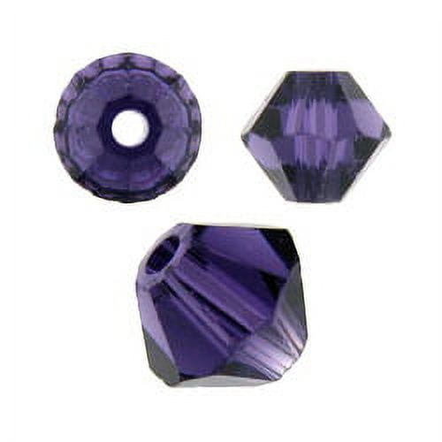 Swarovski Bicone Crystal Beads Item #5328/#5301 Purple Velvet Color 6mm Size - 36 Pieces