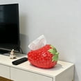 thumbnail image 6 of Eespoir Cute Strawberry-shaped Tissue Box, Storage Box for Facial Tissues, Girlish-style Napkin Holder, For Living Room, Dining Table, Bathroom Counter, Decorative Organizer(Red), 6 of 6