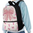 thumbnail image 4 of Yuyamidu Pink Bow Deer 17-Inch Large School Backpack for Teen Girls, Spacious Daypack with Multiple Pockets for Textbooks, Laptop & Daily Campus Use, 4 of 6