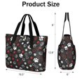 thumbnail image 3 of Tote Bag for Women - Paw Prints and Bones Shoulder Bag - Large Utility Work Duffle Bag with Zipper Handbag for Travel, Work, Sprots, 3 of 5